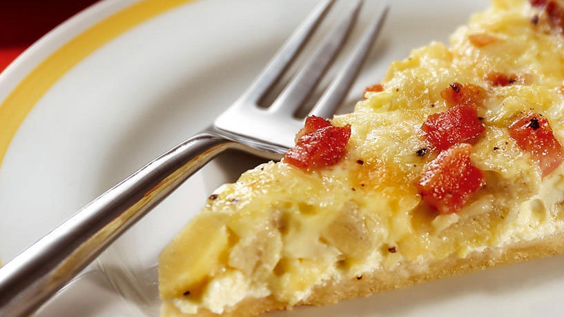 Quiche de queijo com alcachofras