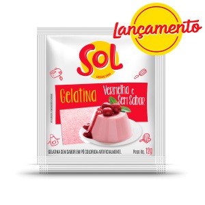 Gelatina vermelha e sem sabor Sol