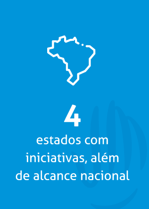 4 estados com iniciativas, além de alcance nacional